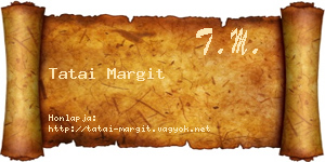 Tatai Margit névjegykártya
